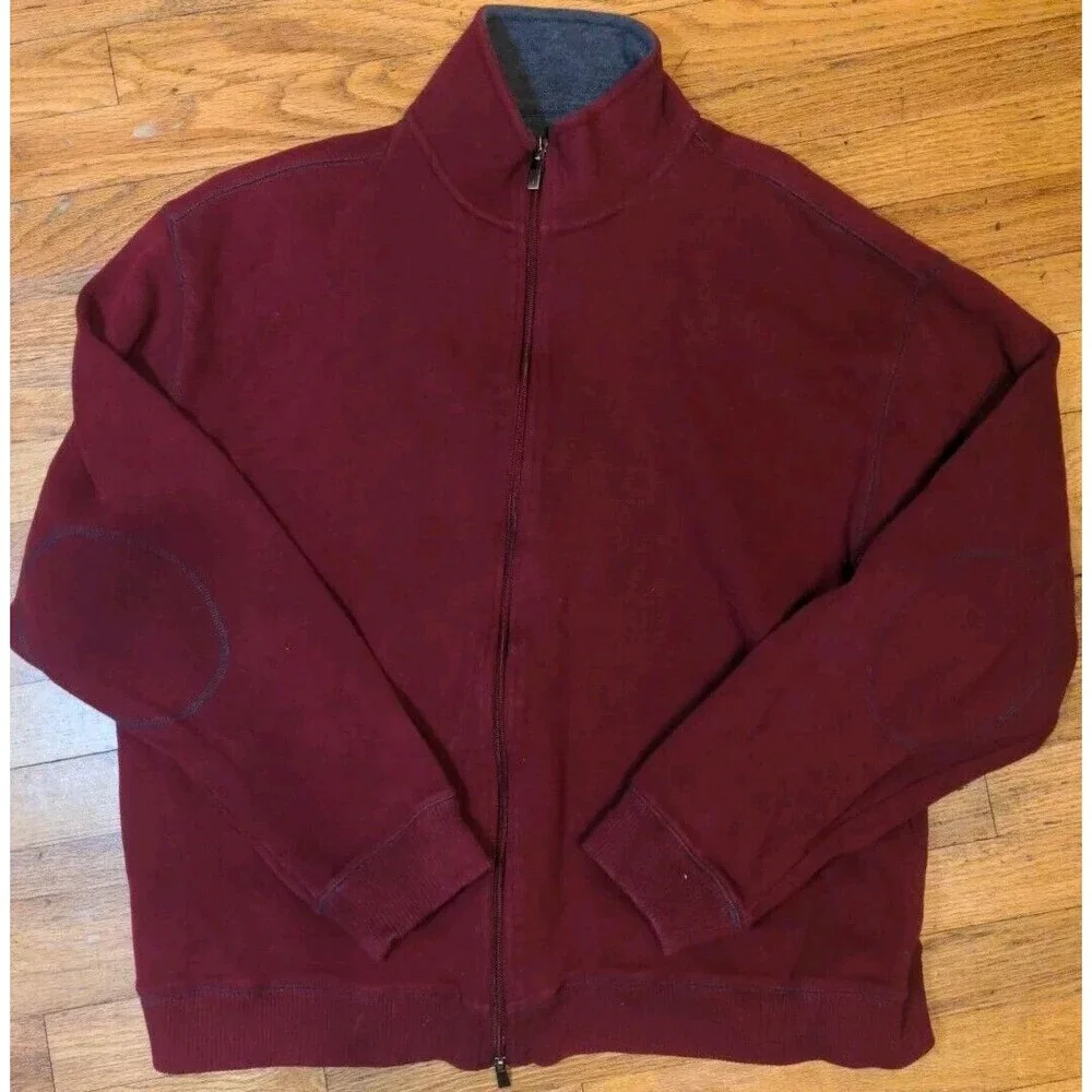 Paradise Collection Men's Sz XXL Red Full Zip Cardigan Sweater Sweatshirt